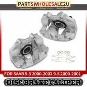2pcs Front Side Disc Brake Caliper w/ Bracket for Saab 9-3 9-5 L4 2.3L V6 3.0L (for: Saab)