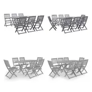 Outdoor Dining Set Outdoor Table and Chairs Solid Wood Acacia Grey vidaXL