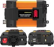 Power Inverter Pure Sine Wave 12V DC to 220/110V AC Converter with USB 2.1A Charging Port and AC Outlet for Car and Home Systems,220V-50Hz-500W