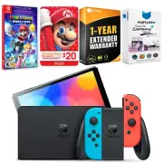 Nintendo Switch Red/Blue OLED + Mario Rabbids Sparks of Hope + $20 eShop Card