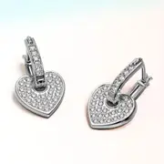 Heart-Shaped Dangle Earrings Embellished With SWAROVSKI® Crystals