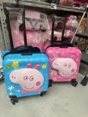 AU Peppa Pig 3D Carry On Hard Shell Suitcase Luggage Light Weight 18” Kids pink