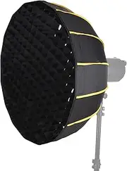 65cm Prof ional Collaps Softbox Portable P graphy Soft Box with Mount Storage Bag Grid 16PCS Ribs for Portrait Live Stream Video Recording Black with Grid