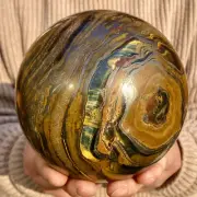 7.2LB Large Natural Tiger's Eye Ball Quartz Crystal Sphere Gem Healing Décor