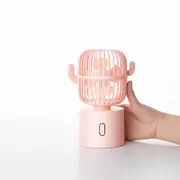 Mini Usb Cactus Automatic Oscillating Cooling Fan 80 Degree Rotating Three Level Speed Rechargeable Cooler Low Noise