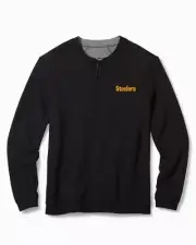 Tommy Bahama Men's NFL Flip Side Goal Abaco Sweatshirtf Black Steelers M