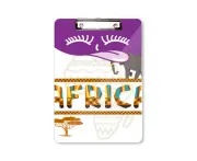Africa Map Elephant African Savanna Tongue Clipboard Folder File Pad Storage Plate A4