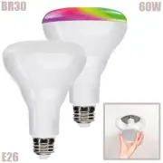 2 Pcs E26 60W BR30 Smart LED Bulbs Color Changing RGBCW WiFi Bluetooth Alexa