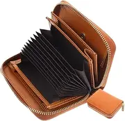 [DEARMAMY] Leather Card Pouch Zipper Design Small Wallet Card Bag for Men Women Id Holder