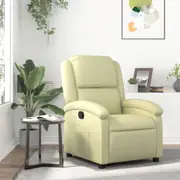 Recliner Chair Cream Real Leather vidaXL