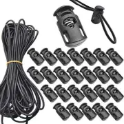 10 Meter 3Mm(1/8Inch) Elastic Bungee Shock Cord Stretch String +25 Pcs Cord Lock