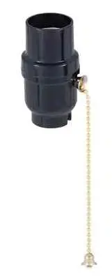 BLACK PHENOLIC PULL CHAIN LAMP SOCKET E26 LAMP PART NEW 47671JB