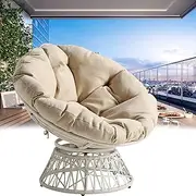 Papasan Cushion Covers Only, Outdoor Cushion Waterproof Slipcover for Papasan Chair Cushion, Easy to Clean Internally Fixed Removable Zippered Papasan Cushion Cover (G 130x130cm)