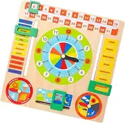 QUMIIRITY Creative Wooden Clock for Early Educational Recognition Tool with Bright Colors Safe Materials and Engaging Puzzle Plaything for Learning Concepts