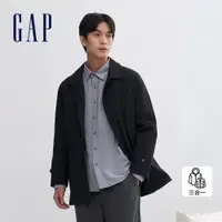 在飛比找蝦皮商城優惠-Gap 男裝 三合一翻領羽絨外套-黑色(836132)