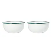2PK St. Clare Enamel Mixing Bowl 22cm Cooking Baking Round Kitchenware White
