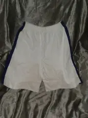 Youth Girl's Cotton Knit white with purple stripe down sides L Shorts NEW