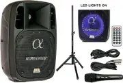 Alphasonik 8" 1200W PRO DJ Amplified Loud Speaker Bluetooth USB PA System Stand