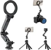 JJC Magnetic Phone Tripod Mount Adapter for Magsafe iPhone 16 15 14 13, Magnet Cold Shoe Phone Holder with 1/4"-20 Screw Hole for DSLR Camera, Gopro Go Pro Hero DJI Osmo Action Photography Accessories