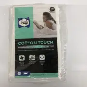 SEALY Cotton Touch Zippered Pillow Protector Standard/Queen White - 4 Pack