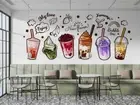 3D Bubble Milk Tea Ice Cream Self-adhesive Removeable Wallpaper Wall Mural 85