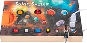 Solar System Board,Colorful Kids Learning Board Outer Space - Baby Educational Fidget, Eye-Hand Coordination Tool for Home, Travel, School