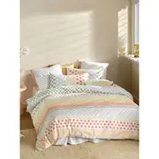 Linen House Noto Cotton Quilt Cover Tiled Pattern with Pillowcases Bedding Set