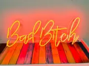 Bad Bitch Red Acrylic 32" Neon Light Sign Lamp Bedroom With Dimmer