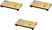 Set of 3, 9.2 inch (9.2 cm) Long Square Foot Mount Golden King Yakumo Bottom Black Coating