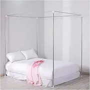 Stainless Steel Bed Canopy e, Mosquito Net e, 4 Corner Bed Curtain Post, Mosquito Net Bracket, Fit Bed, Easy to Install, Silver (Color : 25mm, Size : 1.8x2m Bed)