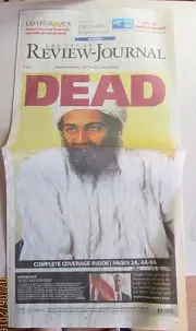 OSAMA BIN LADEN DEAD LAS VEGAS REVIEW JOURNAL 5/2/2011 NEW