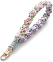 CHUQING Key Chain Macrame Lanyard Short Key Ring Fabric Boho Key Chain Bracelet Key Ring Women Ladies
