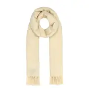 Maison Kitsuné Fox Head Embroidered Fringed Scarf One size Nude