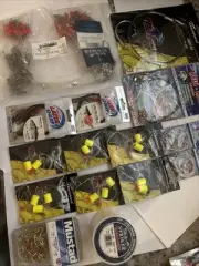 Surf, Pier Fishing Lot-Pompano, Whiting, Shark Rigs Hooks Fluoro Mono Assortment