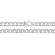 Girls Sterling Silver 7mm Square Curb Chain Necklace