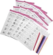 Beginner to Art Kit 12 Sheets Drawing Templates Manicure Tools Nail Liner Pen