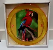 Macaw Gold 7" Novelty Wall/Desk Clock Brand New Birds
