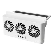 Car Window Fan - Solar Powered Fan For Car | Auto Solar Air Circulation Fans, Three-Head Design Cooling Tool Portable For RV, Small, Truck, And Sedan