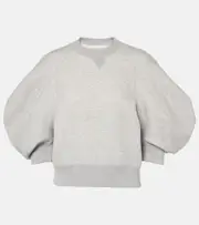 [Sacai] Sacai Cotton-blend jersey top AU 8 grey