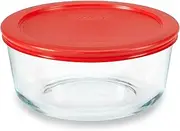 Pyrex Simply Store Glass Food Storage Container, Snug Fit Non-Toxic Plastic BPA-Free Lids, Freezer Dishwasher Microwave Safe, 4 Cup