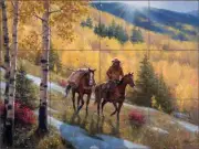 Hunting Tile Backsplash Jack Sorenson Southwest Art Ceramic Mural RW-JS061