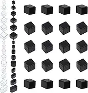 Rustark 20Pcs 20mm x 20mm Black Square Rubber Furniture Leg Caps Assortment Kit Anti-Slip Rubber Chair Leg Caps Furniture Floor Protectors Chair Leg Foot Cover Feet Pads for Chair Table Sofa