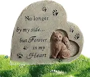 Cat Memorial Stone | Heart Shaped Cat Angel Memorial Stone, Cat Garden Stone, Weather Resistant Resin , Pet Cat Memorial Gift, Pet Cat Memorial Stone 16*13.5*4cm/6.3*5.3*1.57 inches
