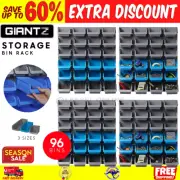 Wall Mounted 96 Bins Storage Rack 3-Sized Bins Garage Tools Storage Organiser