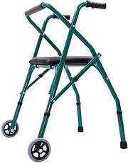 Walker Frame Lightweight Folding Aluminum Rollator Walker with Wheels, Adjustable Seat Height Rolling Walkers for Seniors Little Surprise
