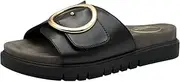 [Tamaris] Women's Comfort Damen Pantoletten aus Leder Elegant Sandal, Black (Black Nappa), 9 UK, Black Black Nappa, 10 US