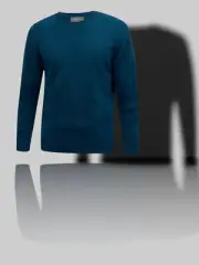 $395 Neiman Marcus Men's Blue Wool-Cashmere Tonal Argyle Crewneck Sweater Size M