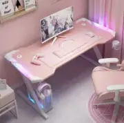 KAWAII PINK GAMING TABLE RBG LIGHTS STREAMER CHERRY BLOSSOM COMPUTER DESK TWITCH