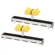 75mm Straight Slide Potentiometer B10K Ohm Yellow Black Knobs 2pcs