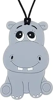 Panny & MPanny & Mody Sensory Chew Necklace for Boys and Girls, Silicone Hippo Chewy Fidget Teether Toy, Fashion Chewellery Necklace for Kids with Autism ADHD SPD, or Special Needs(Grey)